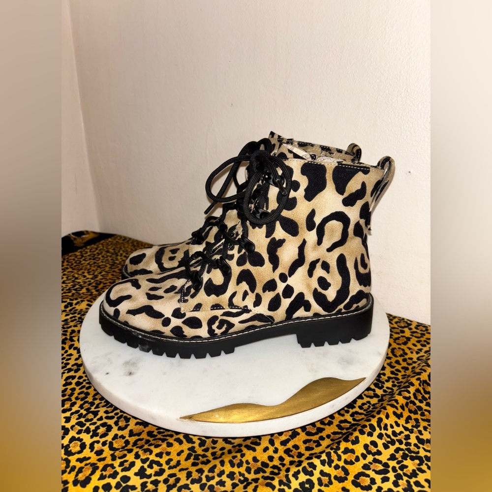 Band of Gypsies Leopard Print Combat Boots